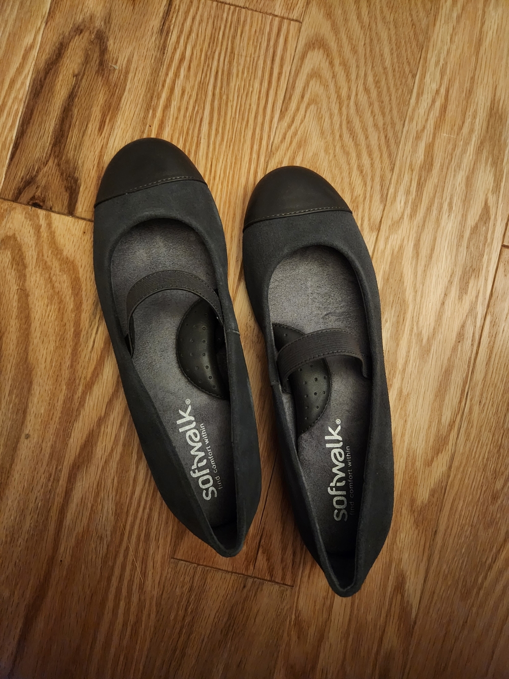 SoftWalk Black Mary Jane-Style Comfort Flats